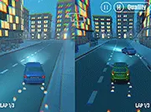 3D Night City: 2 Player Racing Online Game