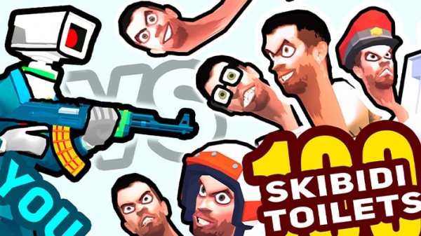 You vs 100 Skibidi Toilets Shooting Game